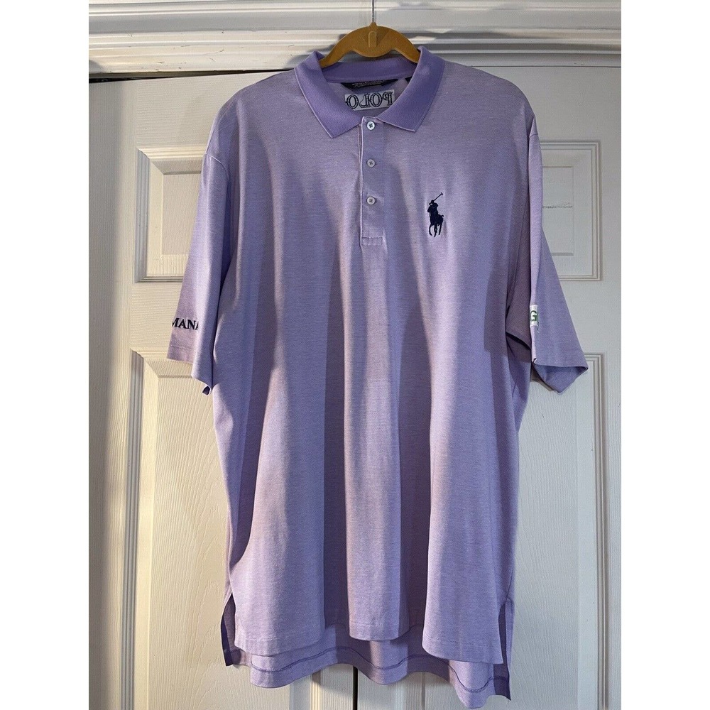 Men’s Polo Golf Ralph Lauren Purple Polo L PGA McGladrey Humana Logo St. Simons